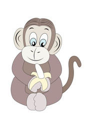 Funny Monkey with Banana.
