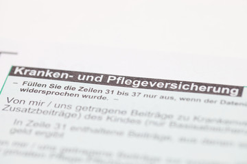 Steuer, Vorsorge, Versicherung, Formular, Geld