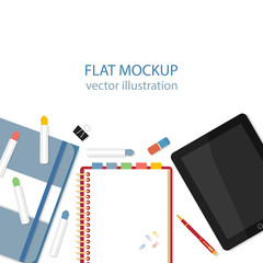  Flat mockups for website design