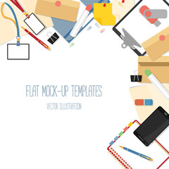  Flat mockups for website design