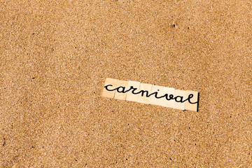 Words formed from small pieces of wood, carnival