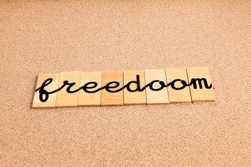 Words formed from small pieces of wood, freedom