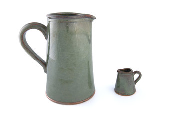 Large and small pitchers..