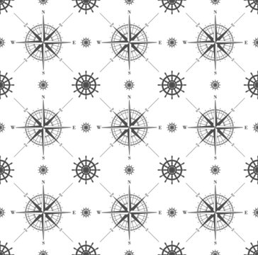 Seamless pattern with windrose