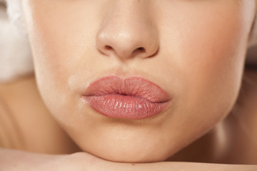 Fototapeta premium close up of beautiful female lips