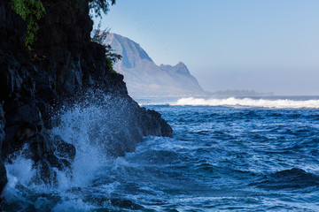 Headland of Hanalei on island of Kauai