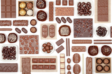 chocolate on white background