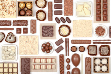 chocolate on white background