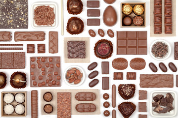 chocolate on white background