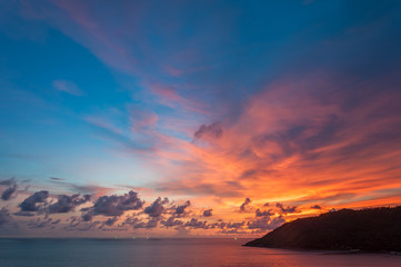 Sunset at the viewpoint of Phuket, Thailand