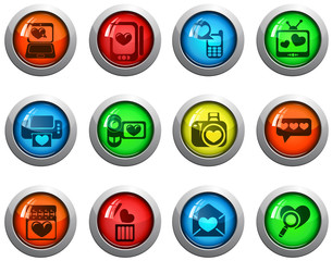 Valentines and Love Glass Icons