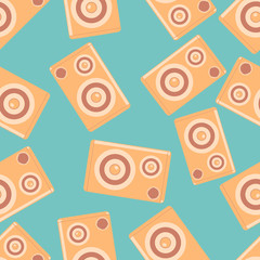 Fototapeta premium Speakers vector seamless pattern