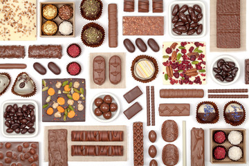 chocolate on white background