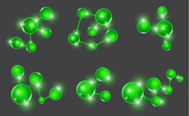 Group of Molecule DNA Cell set