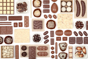 chocolate on white background