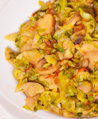 Stewed cabbage with mushrooms