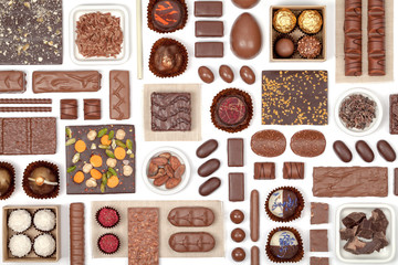 chocolate on white background