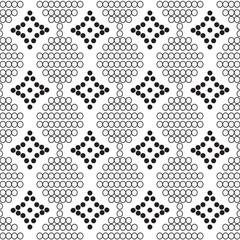 seamless pattern of white circles with diamonds