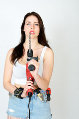 Girl with driller
