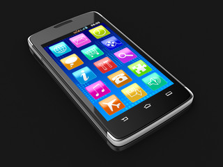 Touchscreen smartphone (clipping path included)