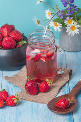 Refreshing summer drink with Strawberry