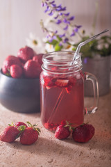 Refreshing summer drink with Strawberry
