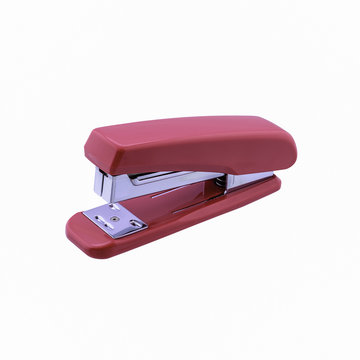 pink stapler isolated,with a clipping path