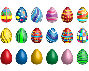 Set of colorful easter eggs