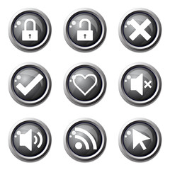 SEO Internet Sign Black Vector Button Icon Design Set 4