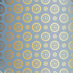 Naklejka na ściany i meble Blue and gold pattern. Abstract geometric modern background. 