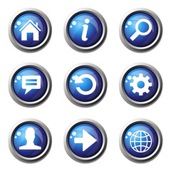 Web Internet Blue Vector Button Icon Design Set