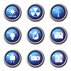 Energy Sign And Symbol Blue Vector Button Icon