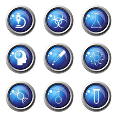 Science Instruments Blue Vector Button Icon Design Set