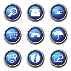 SEO Internet Sign Blue Vector Button Icon Design Set 10