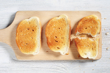Slices of toasted bread