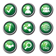 Web Internet Green Vector Button Icon Design Set 2