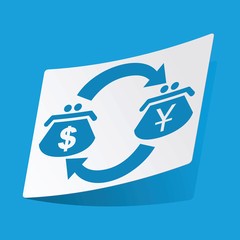 Dollar-yen exchange sticker