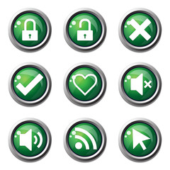 SEO Internet Sign Green Vector Button Icon Design Set 4