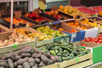 Vegetables on the white background