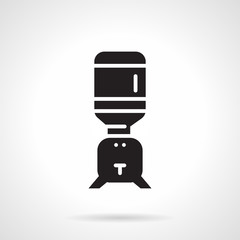 Black water cooler flat vector icon