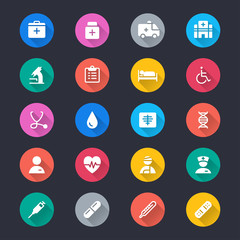 Health care flat color icons