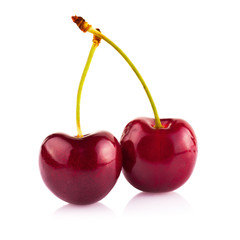 Sweet cherry isolated on white
