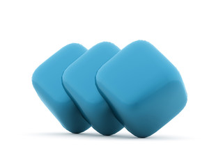 Blue cubes icon concept rendered