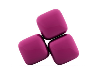 Pink cubes icon concept rendered