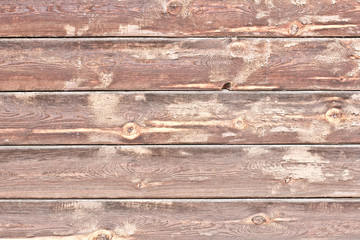 Naklejka premium Brown peeling paint wooden desk texture.