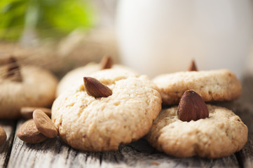 Cookies and jar with milk