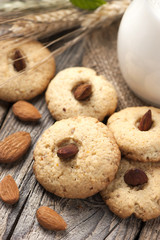 Cookies and jar with milk