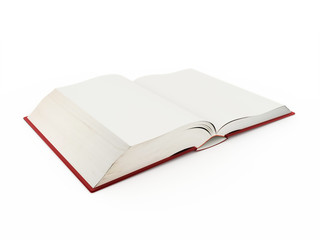 Blank open book rendered on white