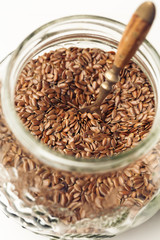 Flax seeds (linseed) in a bowl