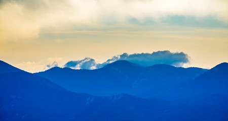 Fototapeta premium Sunset view on mountain in Crimea